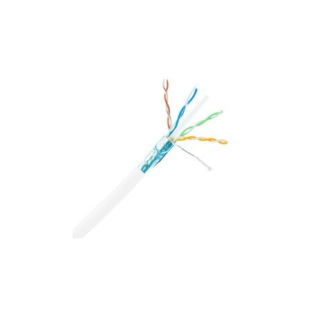 Cable Wholesale Plenum Shielded Cat6a White Copper Ethernet Cable, 10 Gigabit Solid, CMP, POE Compliant, 14X6-591NH